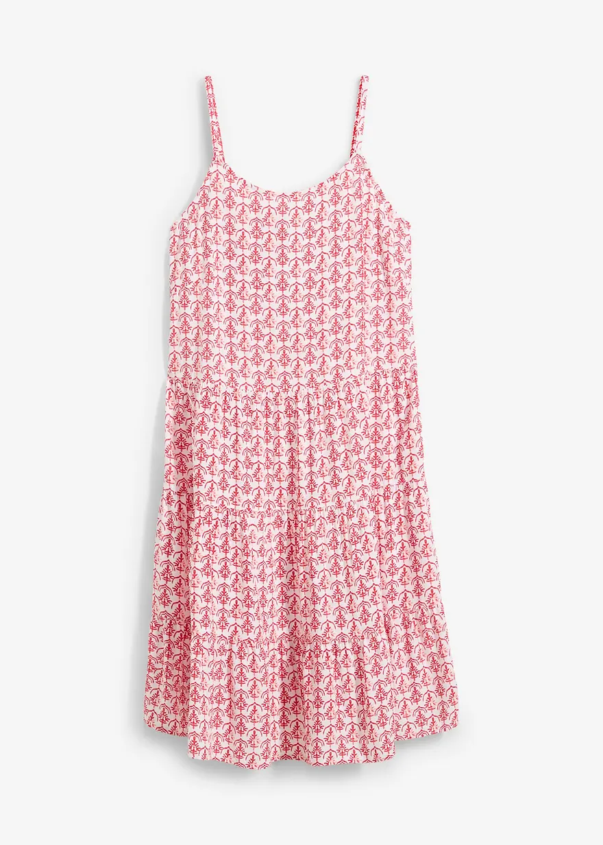 Trägerkleid aus fließender Viskose in weiß von vorne - bonprix