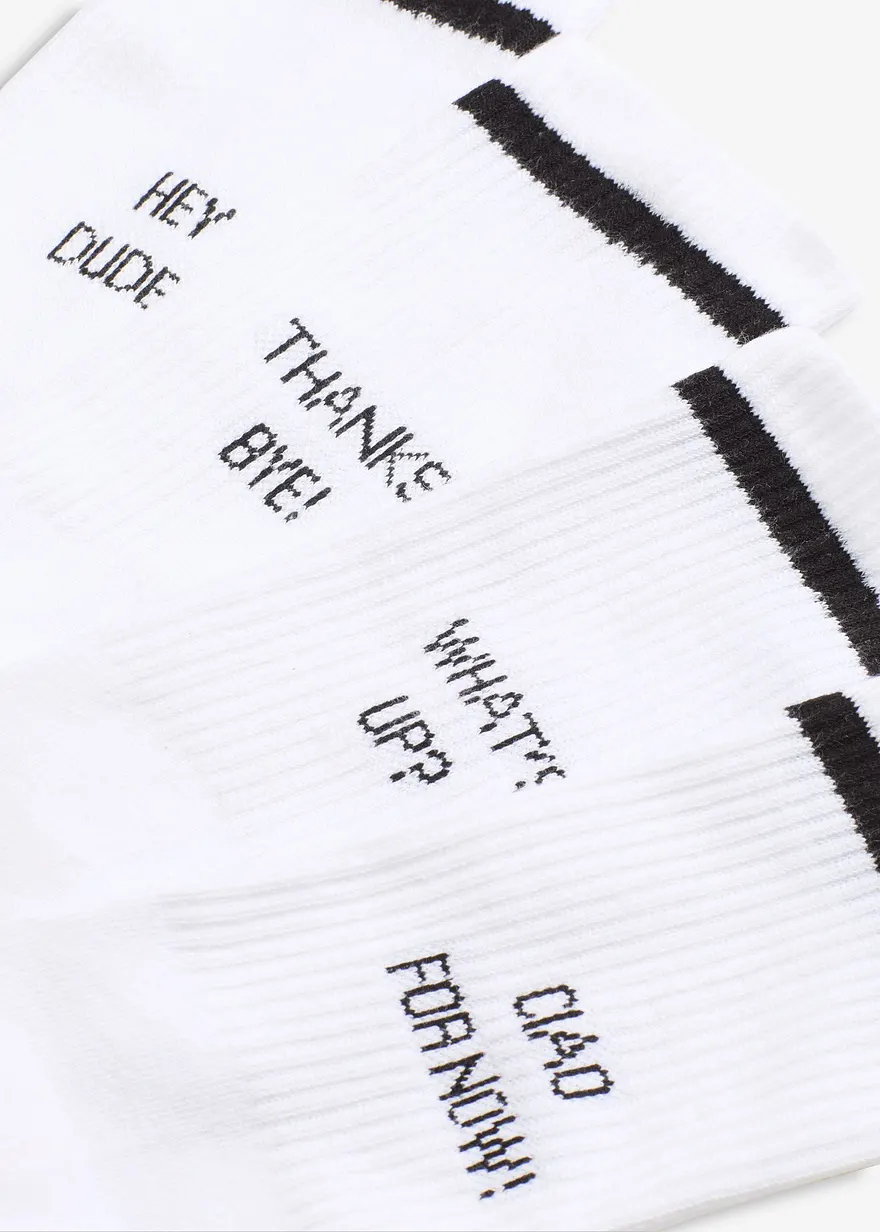 Tennissocken mit Bio-Baumwolle (4er Pack) in weiß von vorne - bonprix