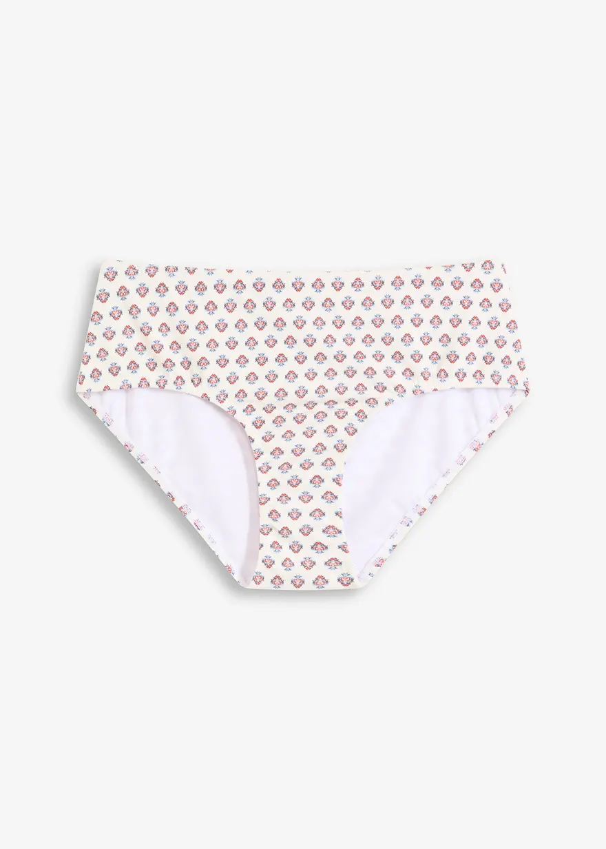 Highwaist-Bikinihose in weiß von vorne - bonprix