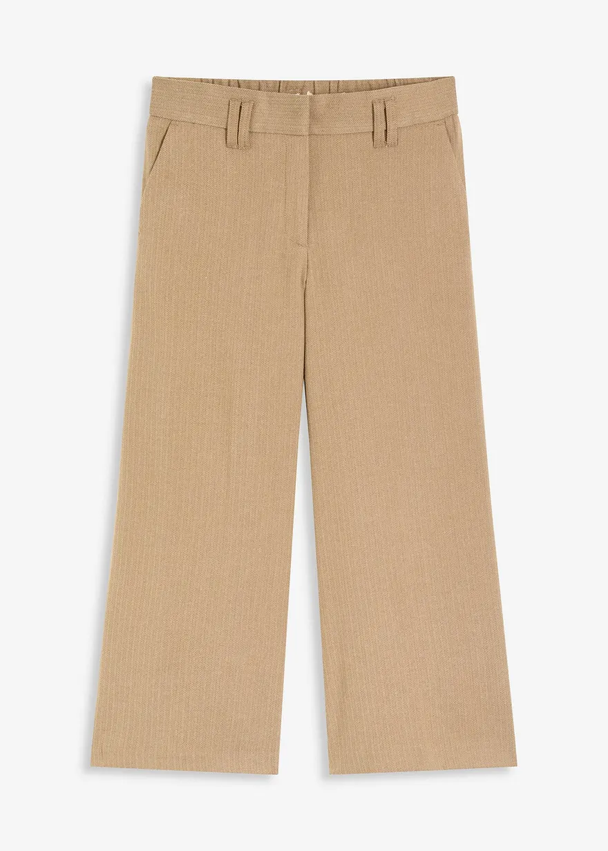 Hose mit Fischgrat in Wolloptik in braun von vorne - bonprix