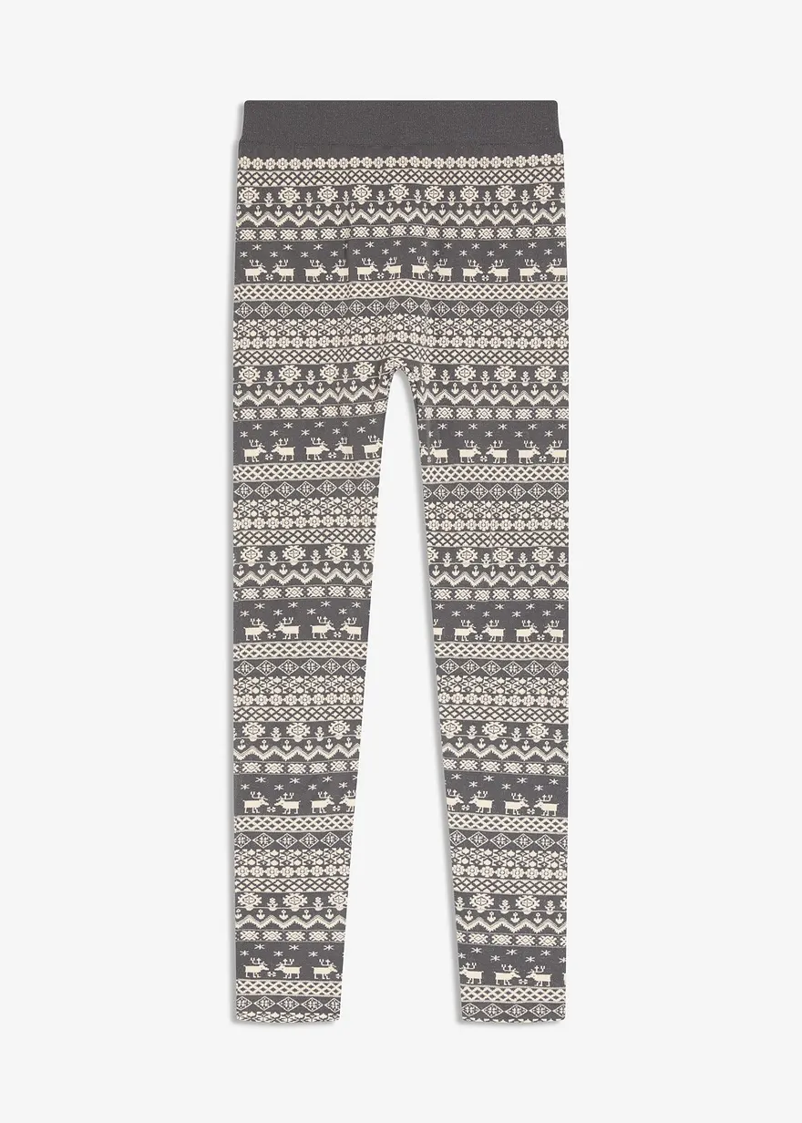 Thermo-Leggings mit recyceltem Polyester in grau von vorne - bonprix