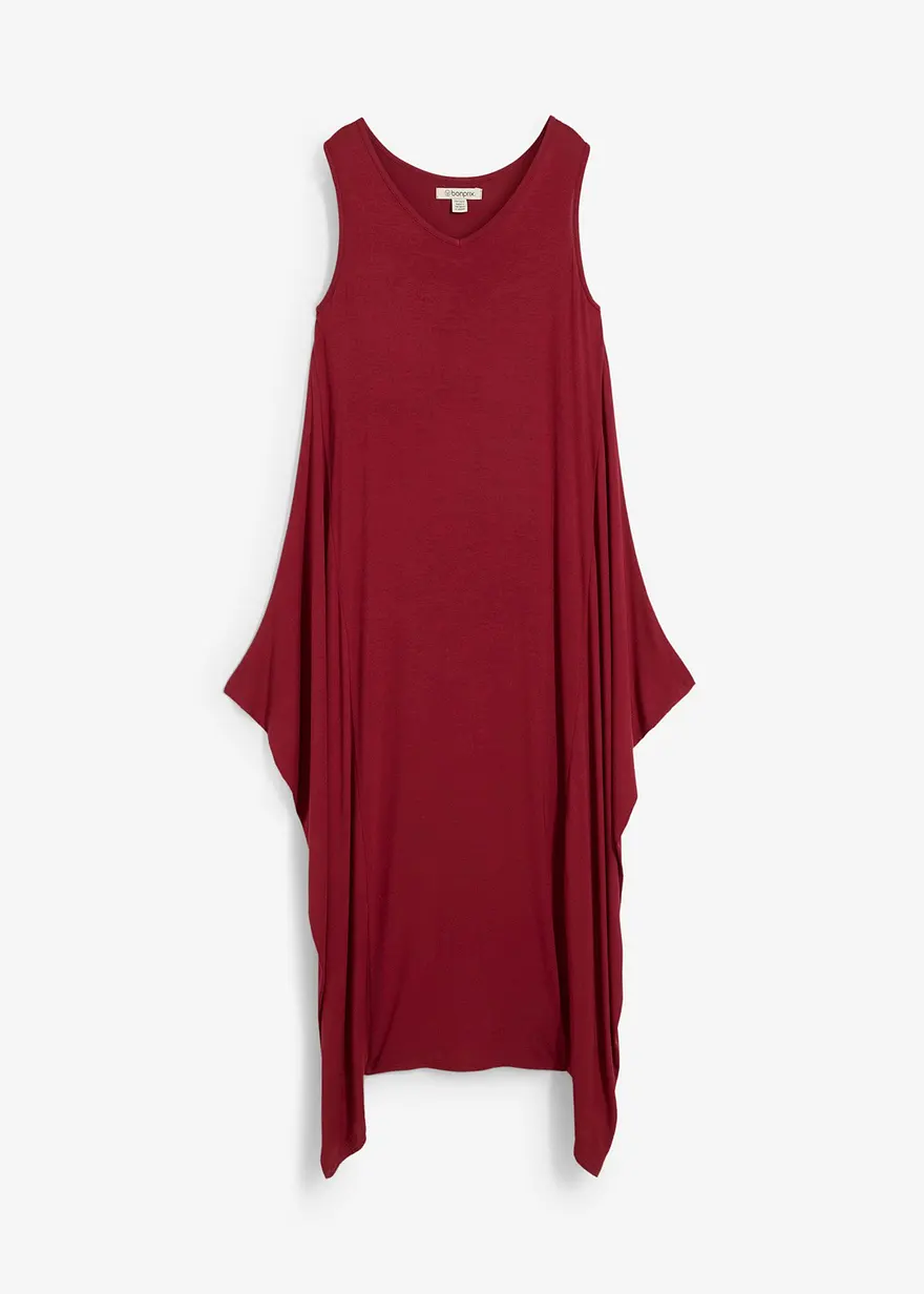 Maxikleid aus Jerseystoff, extra weit in rot von vorne - bonprix