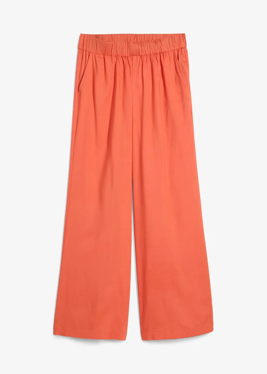 Weite Palazzo-Hose mit Bequembund in rot von vorne - bonprix