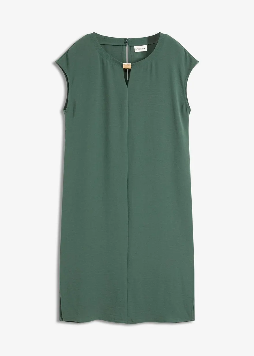 Kleid aus Strukturware in grün von vorne - bonprix