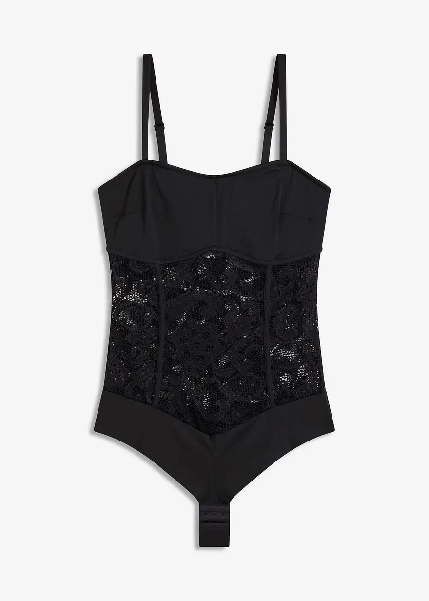 Stringbody aus softem Modal in schwarz von vorne - bonprix