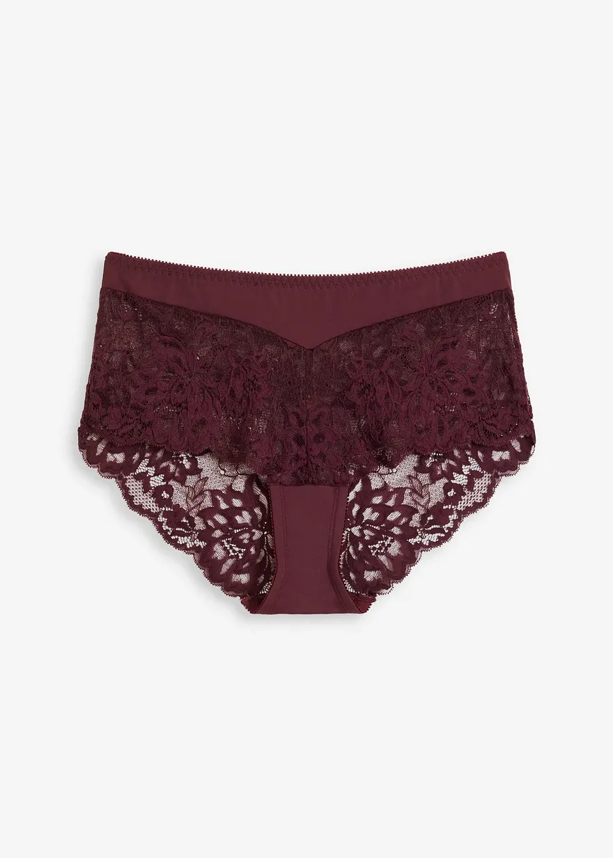 Maxipanty mit zarter Spitze in braun von vorne - bonprix