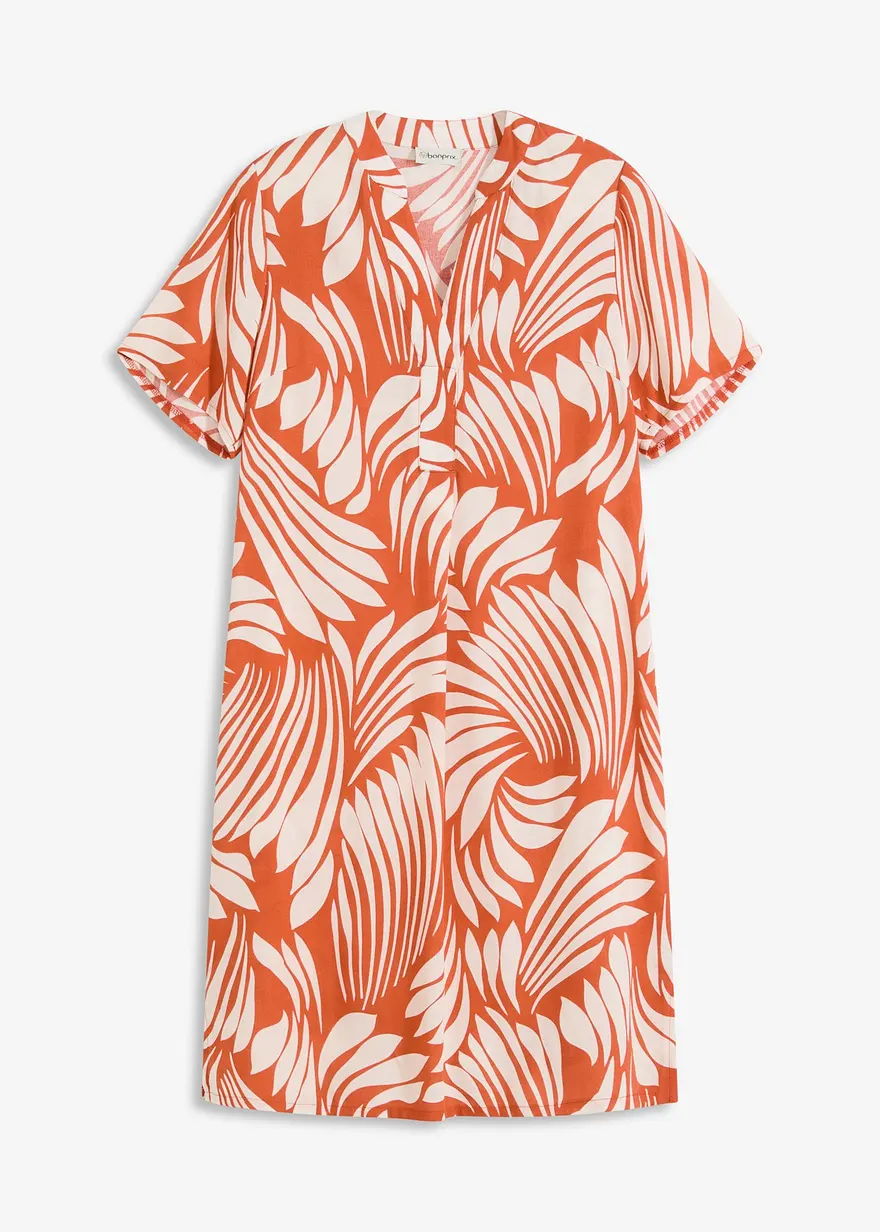 Tunika-Kleid aus fließender Viskose in braun von vorne - bonprix