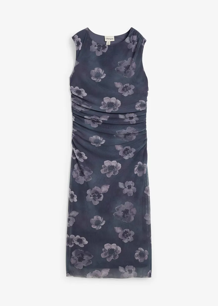 Midikleid in grau von vorne - bonprix