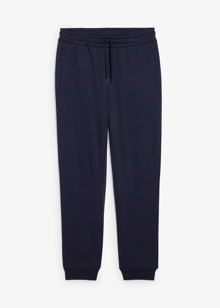 Jogginghose aus reiner Bio-Baumwolle, Regular Fit in blau von vorne - bonprix