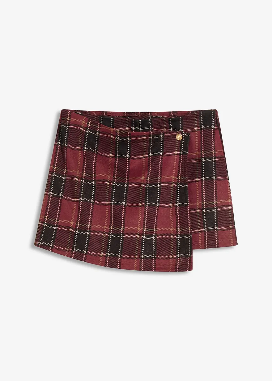 Kurzer Skort mit Schmuck-Knopf in rot von vorne - bonprix