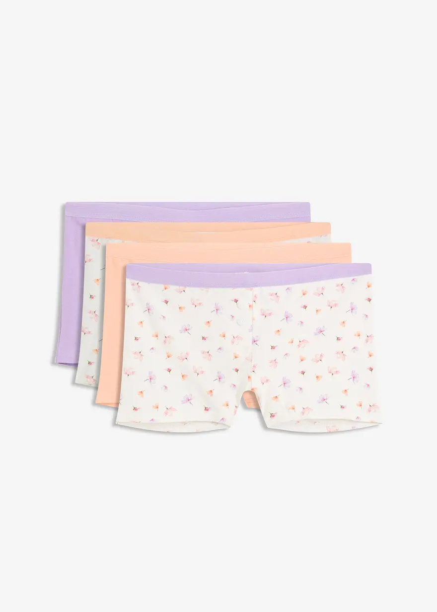Damen Boxer mit komfortabler Baumwolle (4er Pack) in orange von vorne - bonprix