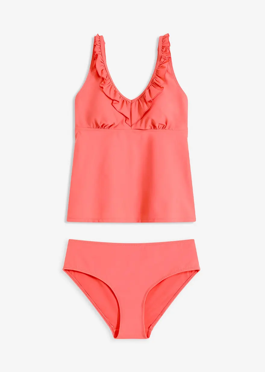 Tankini (2-tlg.Set) in pink von vorne - bonprix