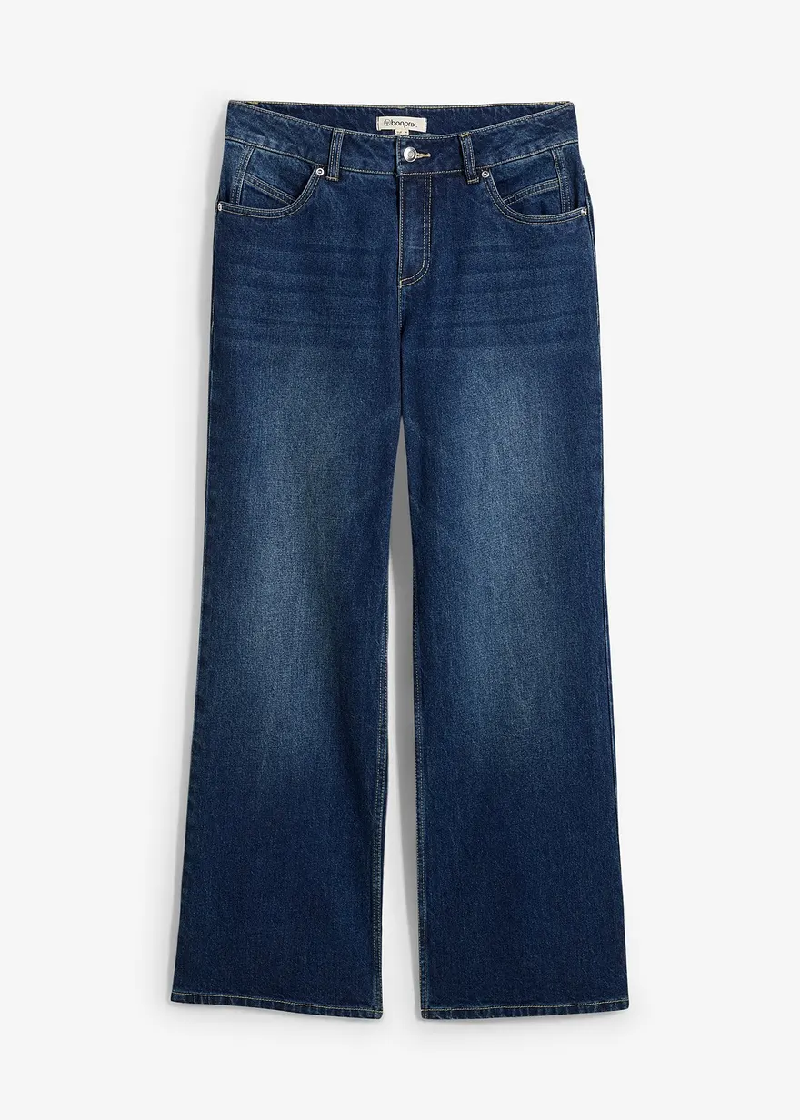 Straight-Jeans Mid Waist in blau von vorne - bonprix