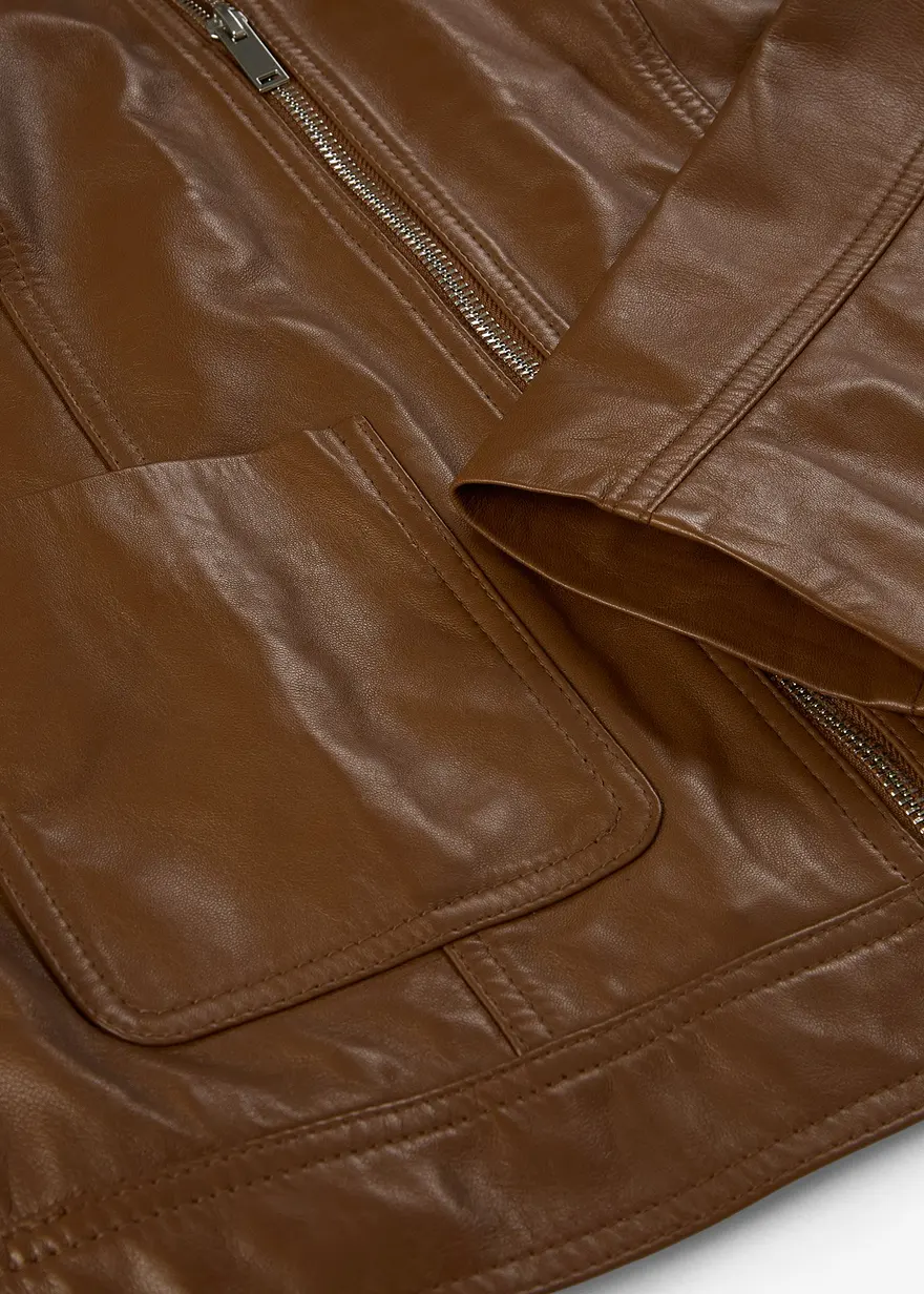 Lederjacke in braun - bonprix