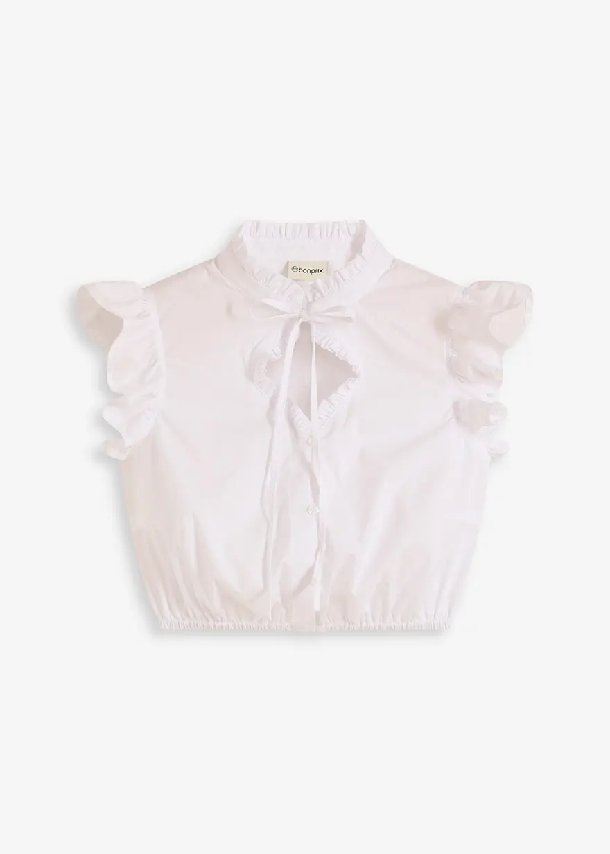 Dirndlbluse in weiß von vorne - bonprix