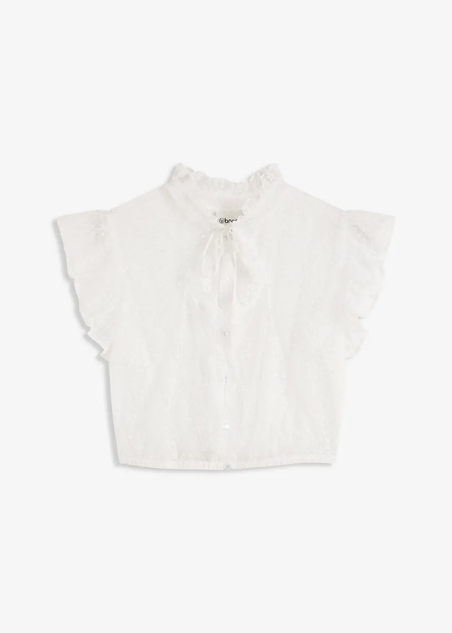 Dirndlbluse in weiß von vorne - bonprix
