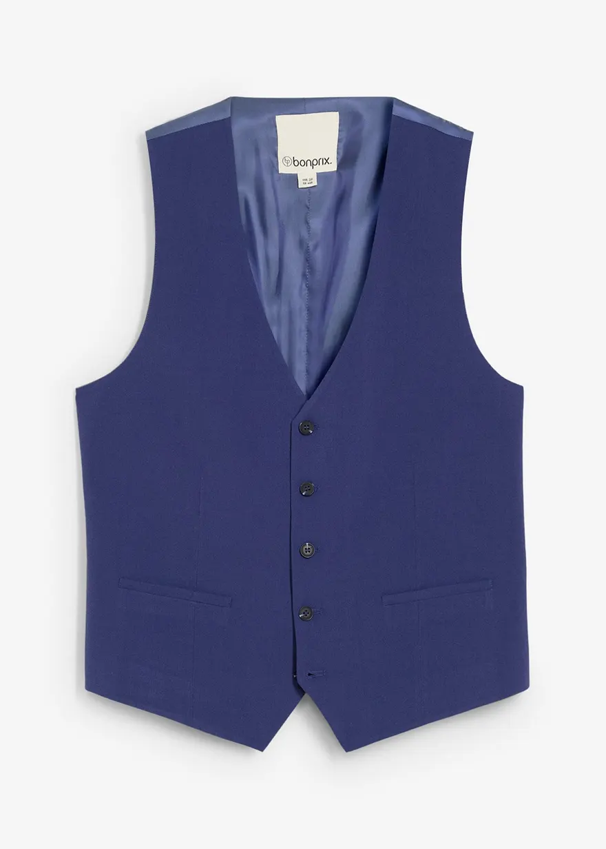 Baukasten Anzugweste, Slim Fit in blau von vorne - bonprix