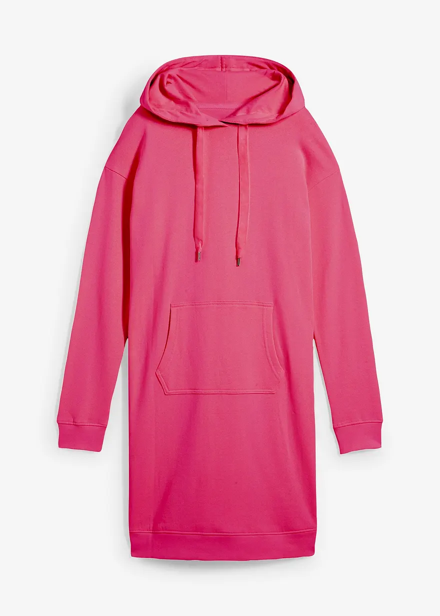 Sweatkleid mit Bio-Baumwolle in pink von vorne - bonprix