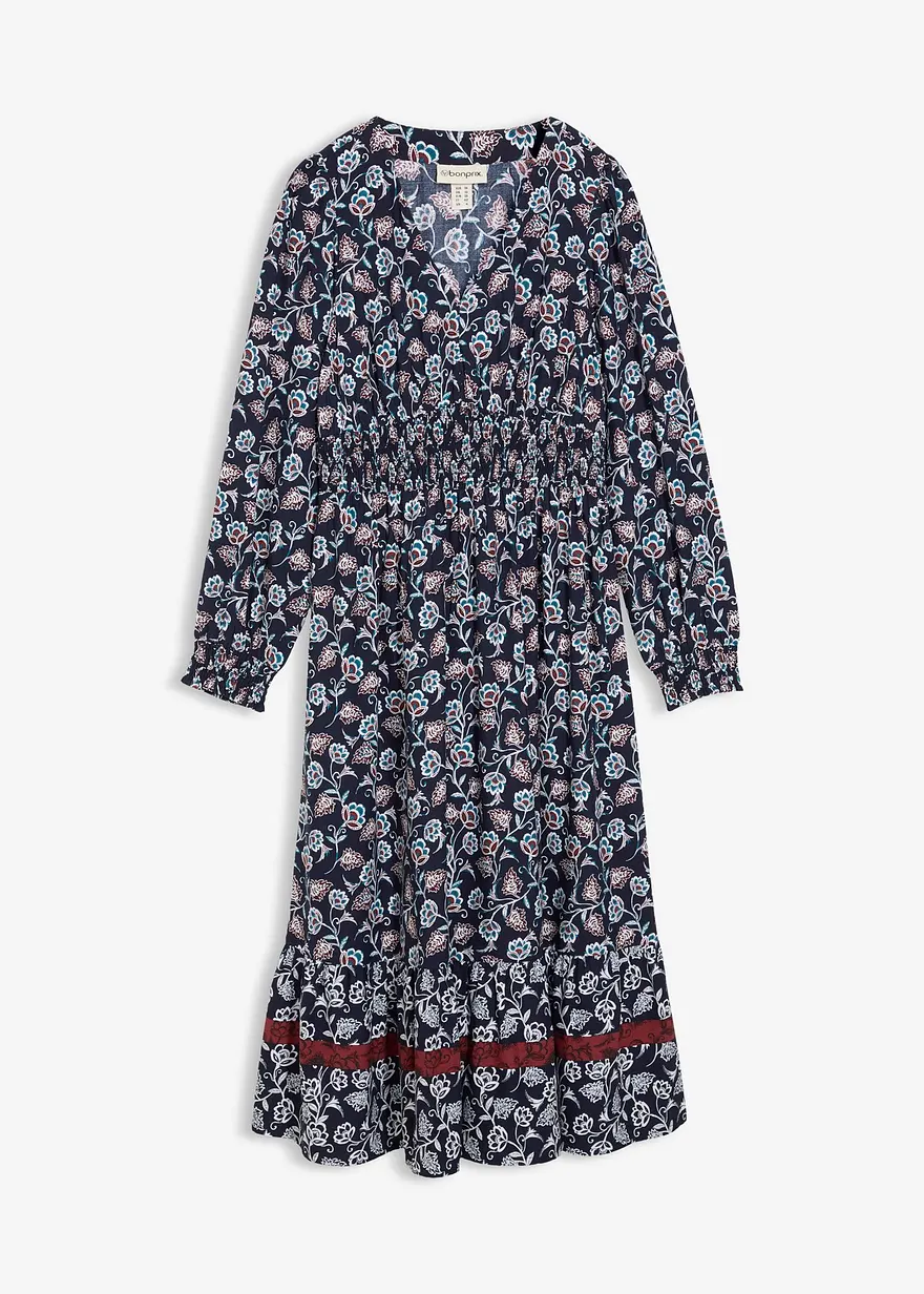 Maxikleid aus fließender Viskose in blau von vorne - bonprix