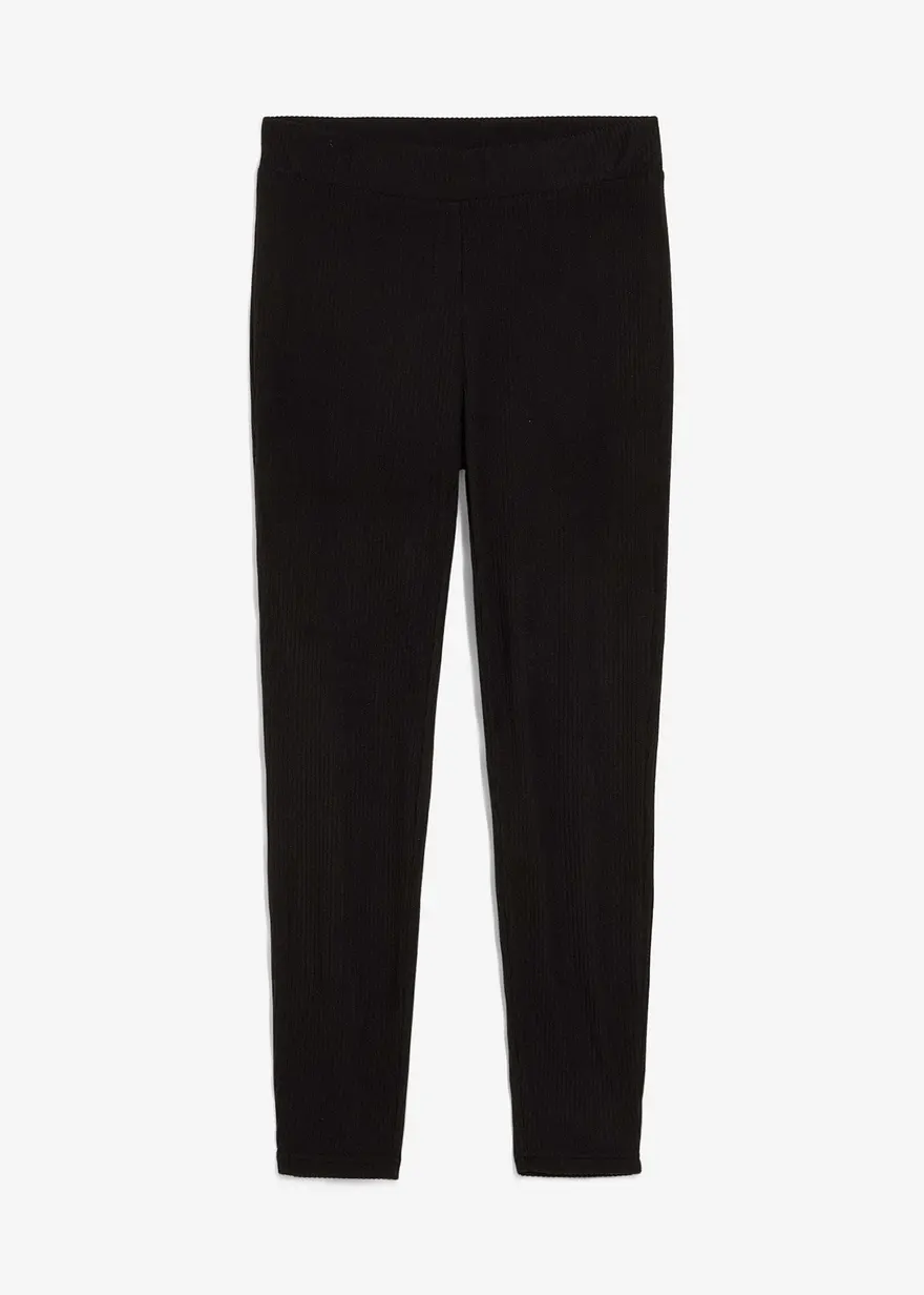 Warme Thermo-Leggings in schwarz von vorne - bonprix