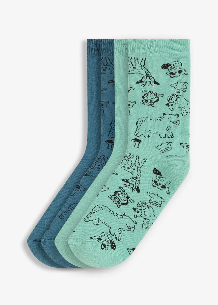 Thermo Kindersocken (4er Pack) in grün von vorne - bonprix