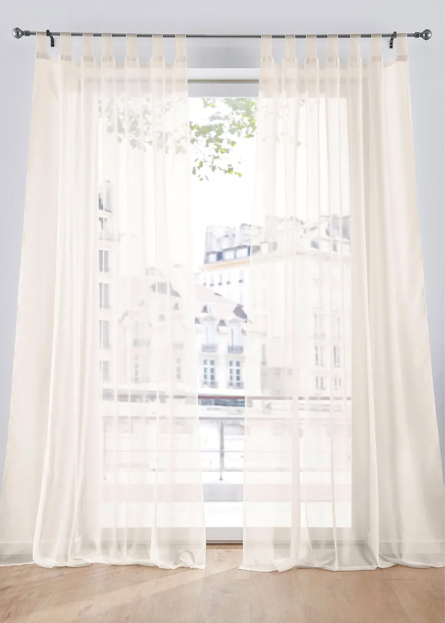 Gardinen aus leichtem Voile (2er Pack) in beige - bonprix