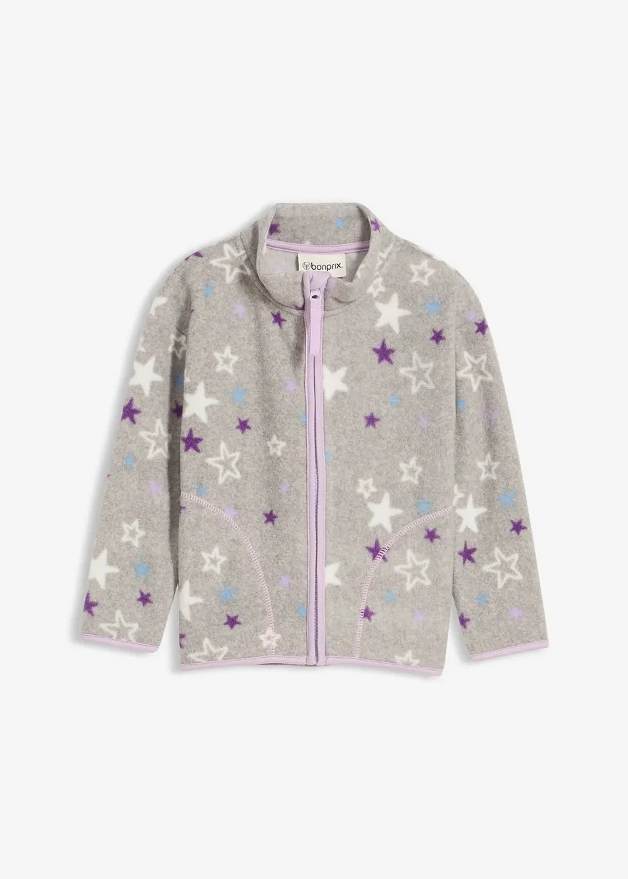 Fleecejacke in grau von vorne - bonprix