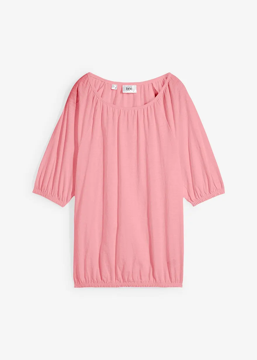 Shirt aus reiner Bio-Baumwolle in rosa von vorne - bonprix