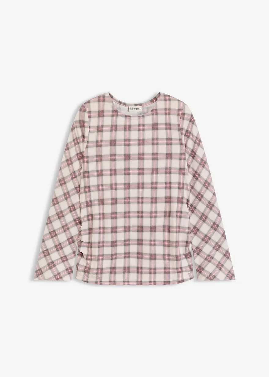 Langarmshirt in grau von vorne - bonprix