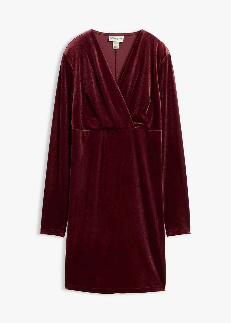 Umstands-und Stillkleid aus weichem Samt in rot von vorne - bonprix