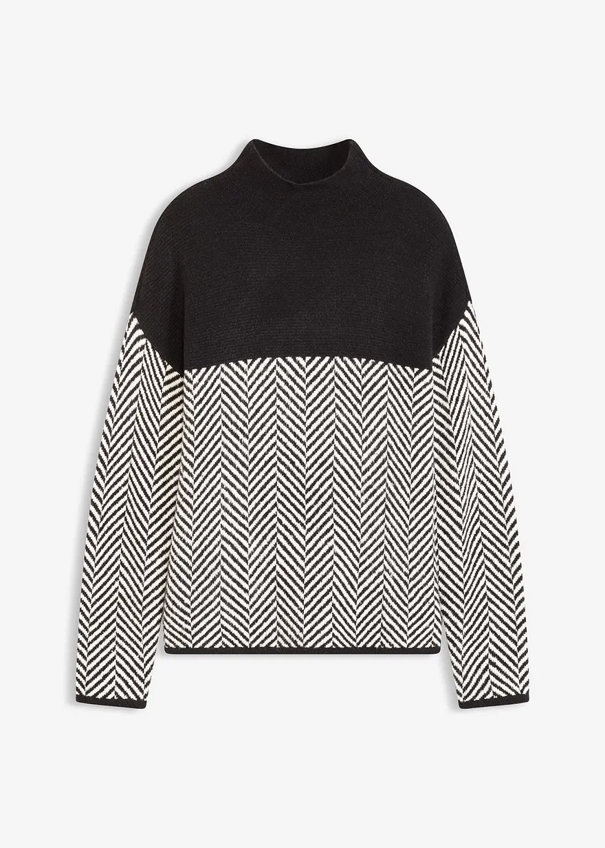 Pullover in schwarz von vorne - bonprix