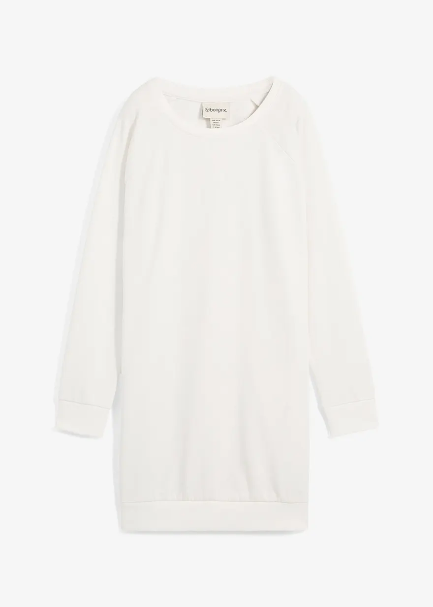 Sweatkleid in weiß von vorne - bonprix