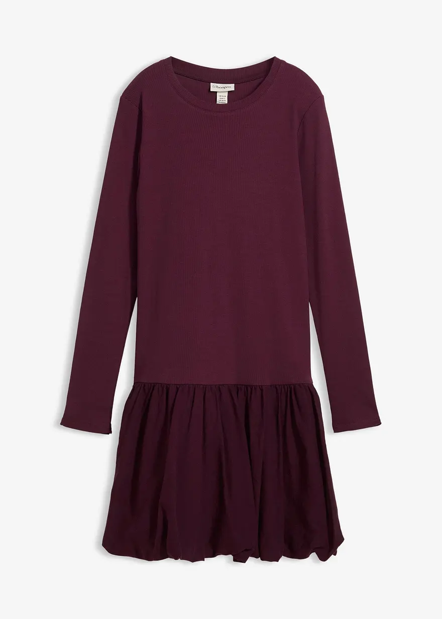 Shirtkleid mit Ballonrock in braun von vorne - bonprix