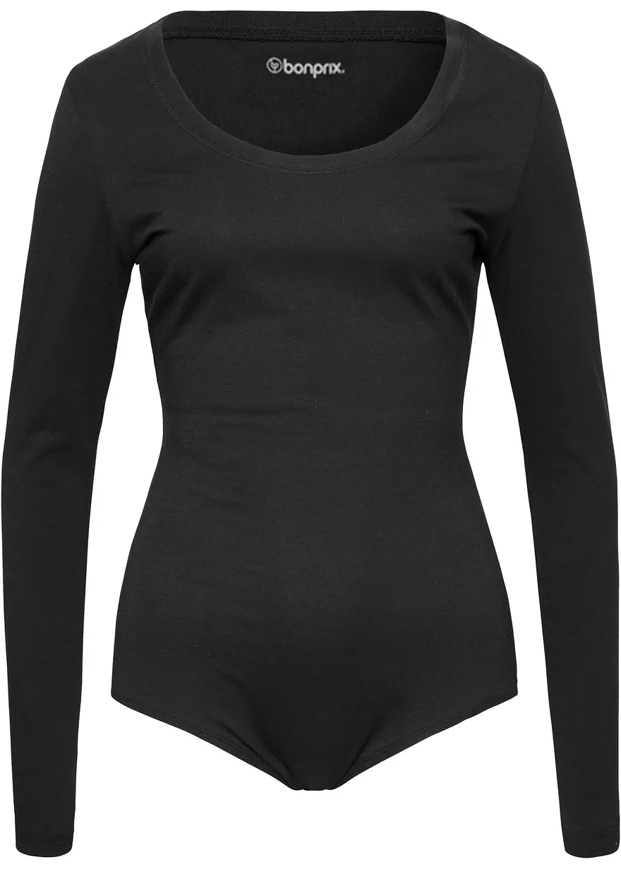 Loungewear Body in schwarz von vorne - bonprix