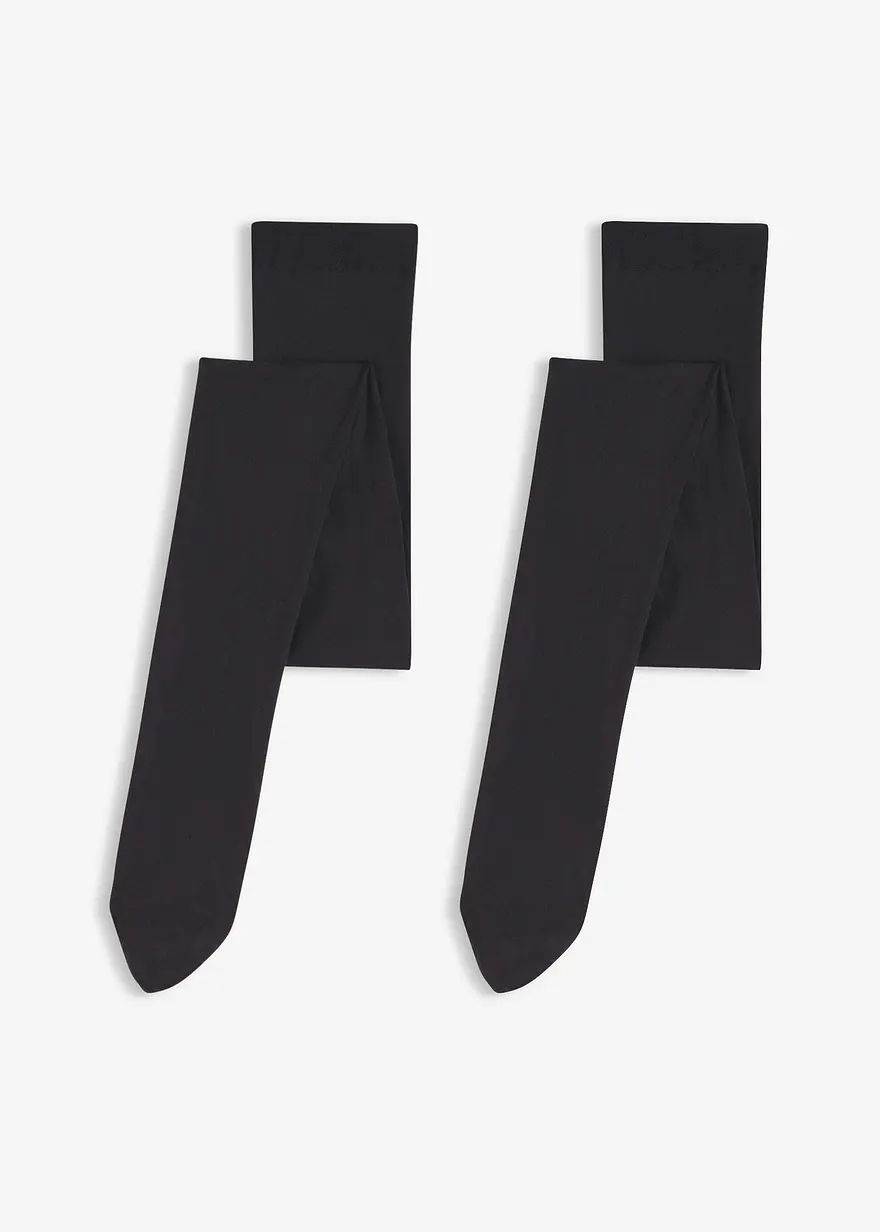 Strumpfhose 50 DEN (2er Pack) in schwarz von vorne - bonprix
