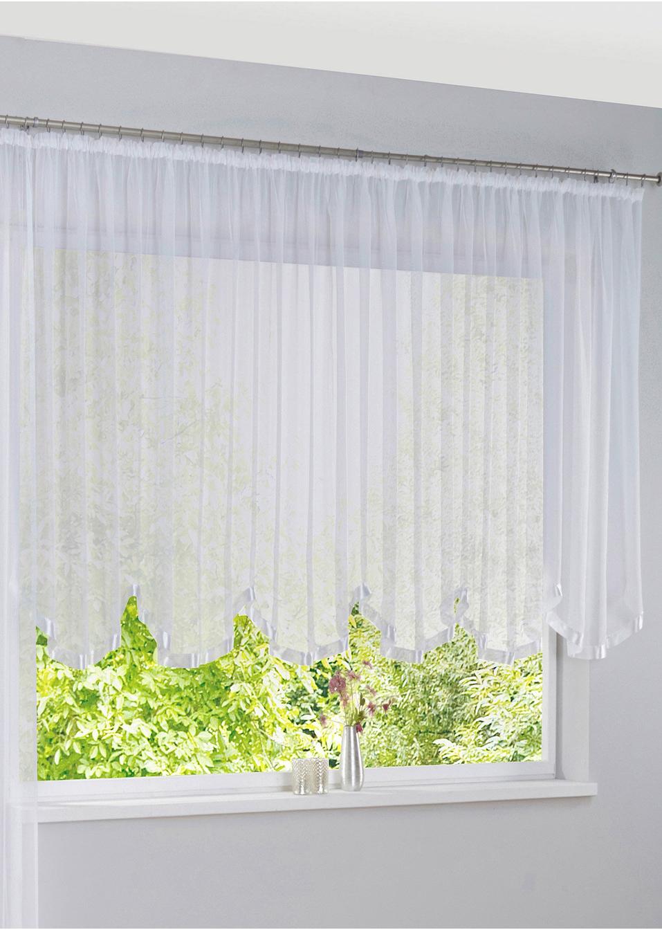 Verspielte Gardine für Dein Fenster weiß, Kräuselband