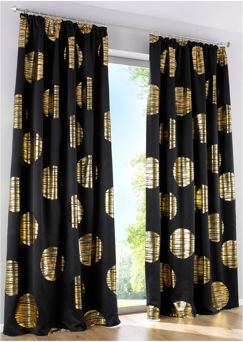 Verdunkelungsvorhang Zelia (1er Pack) schwarz/gold