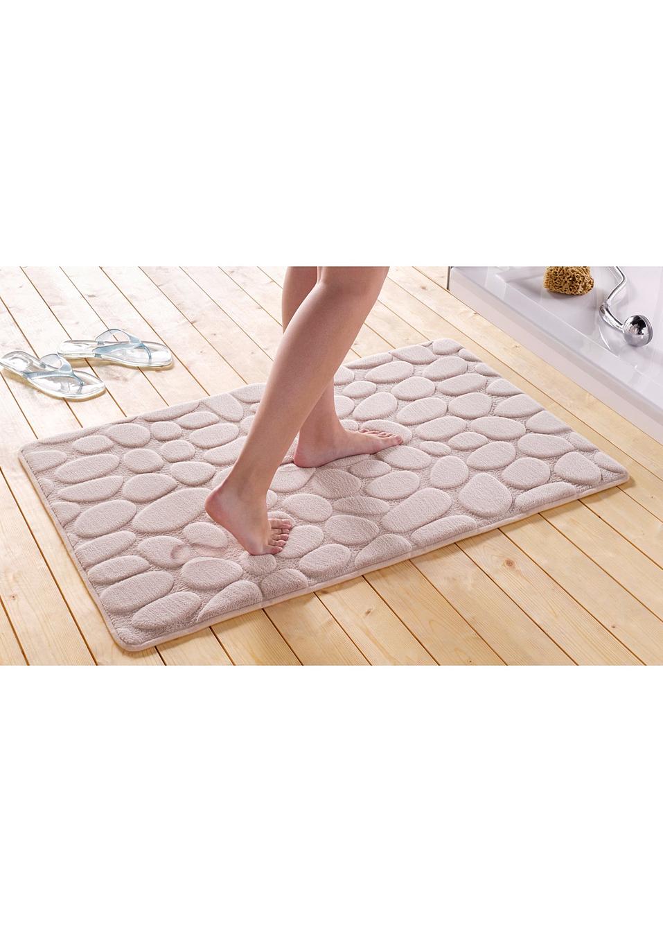 Superweiche Badematte "Stone" aus Memory-Schaum - creme