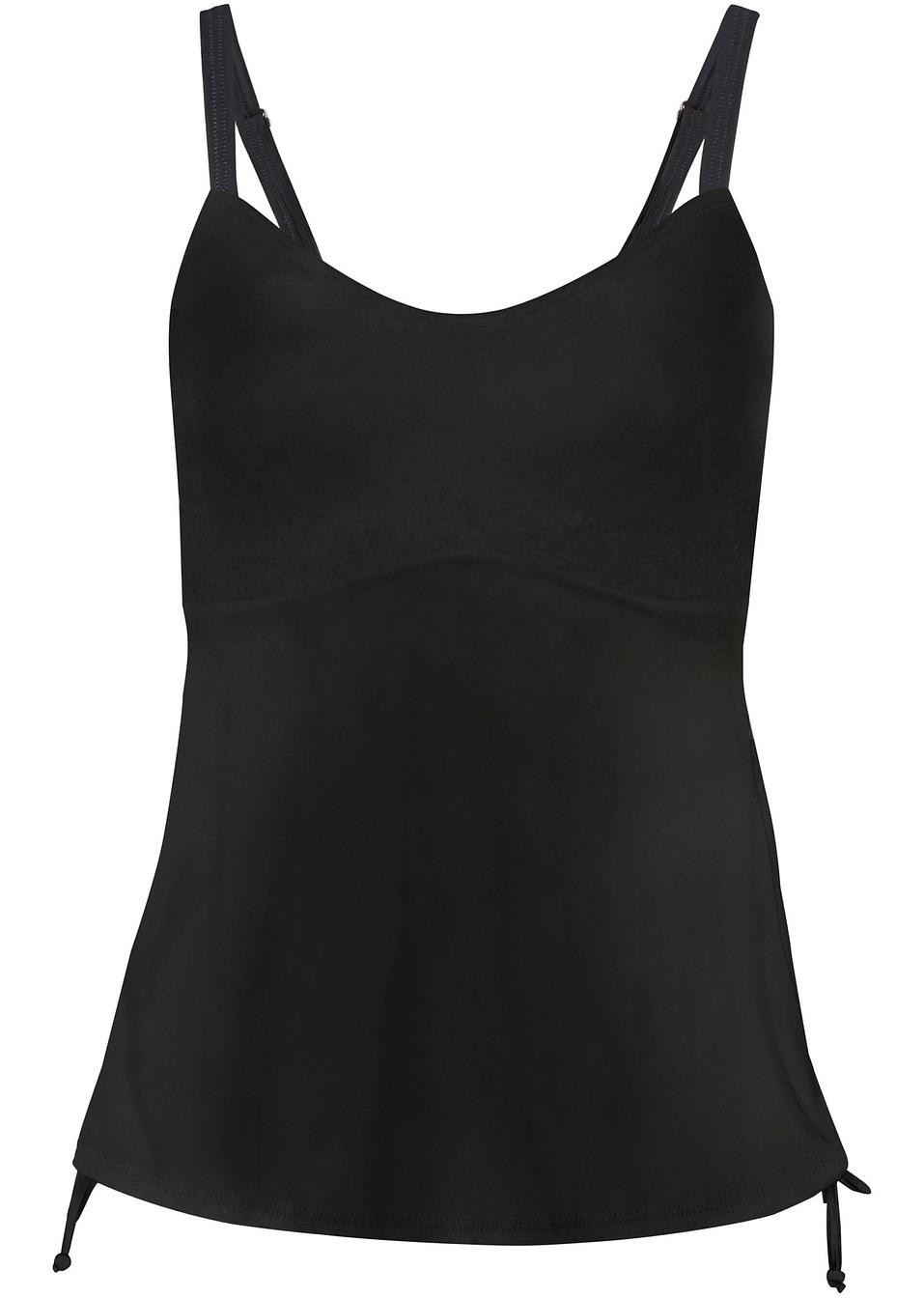 Bedrucktes TankiniOberteil mit Bügeln schwarz, Cup E