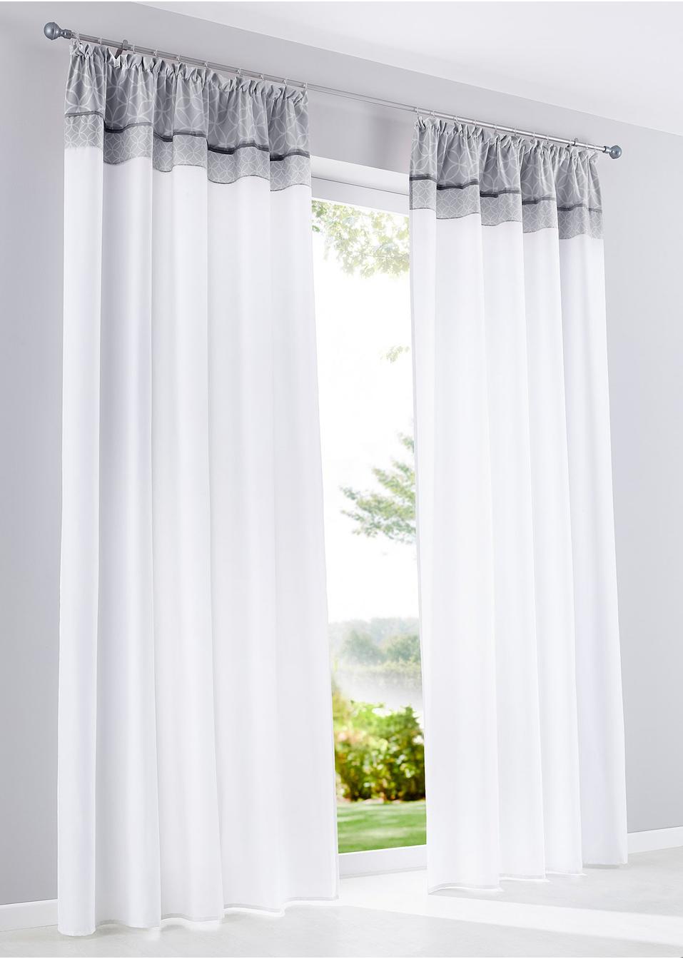 Moderne Dekoration für Deine Fensterfront - weiß/grau, Kräuselband