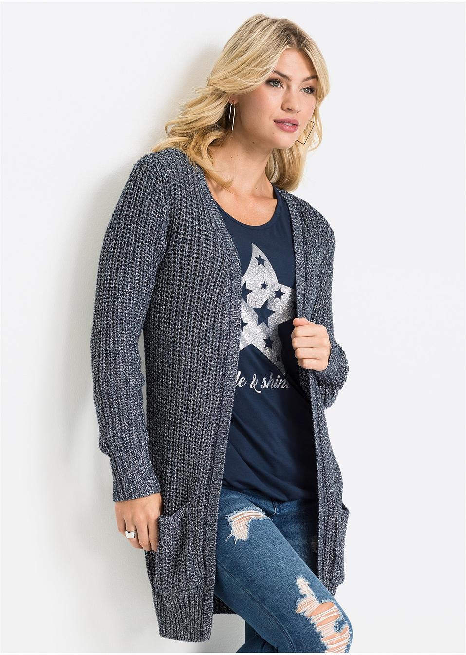 Lange Damen Strickjacke Mit Taschen - Lockere Passform Für Gemütliche Tage