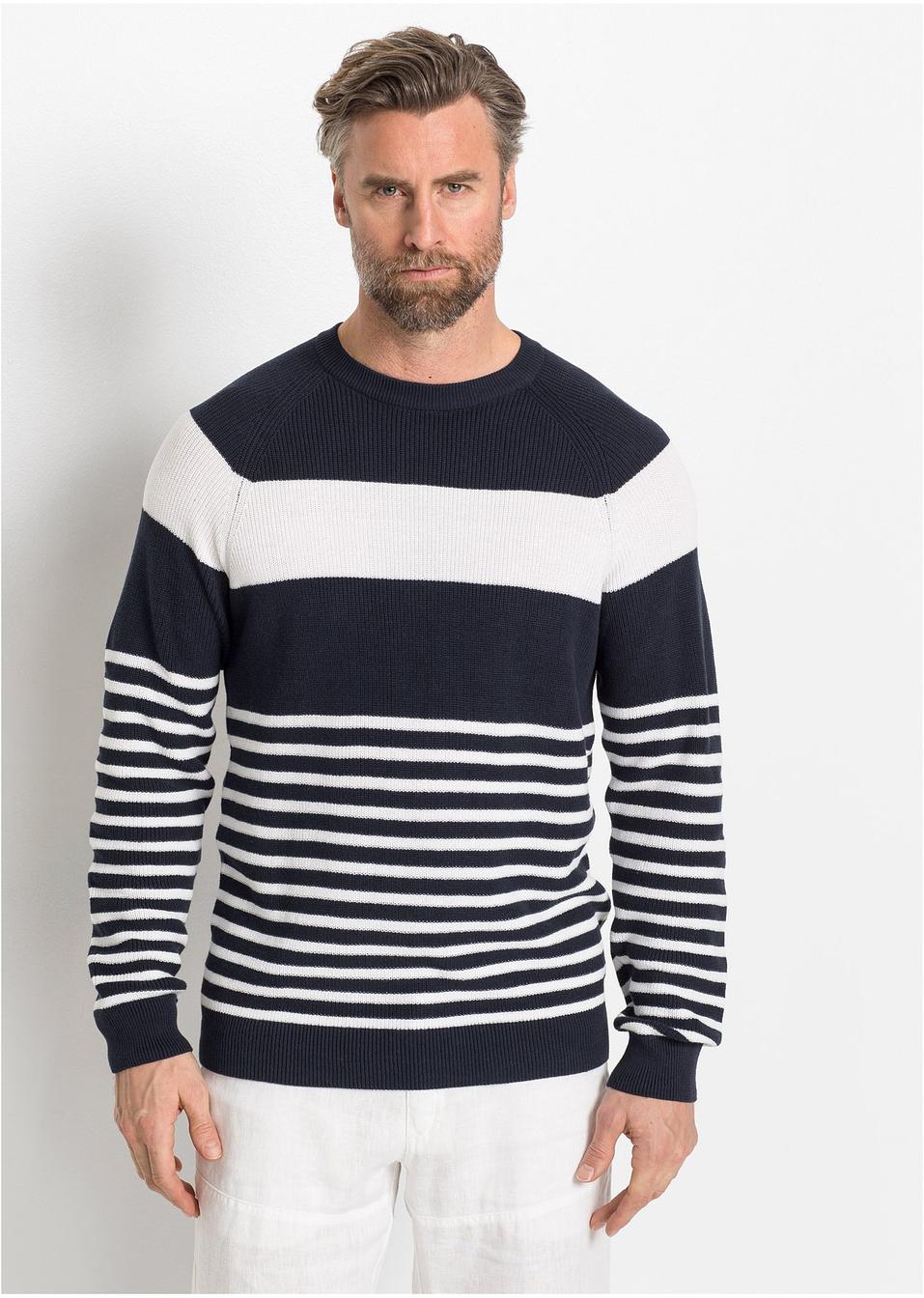 pullover blau weiß gestreift herren