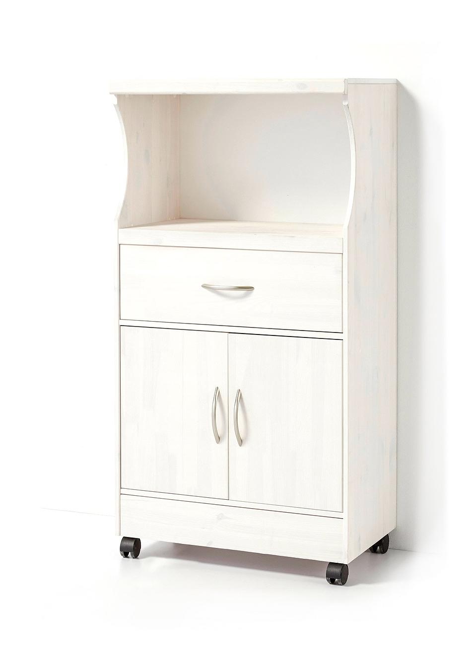 Praktisch ist dieser Küchenschrank mit Fach für die Mikrowelle - weiß