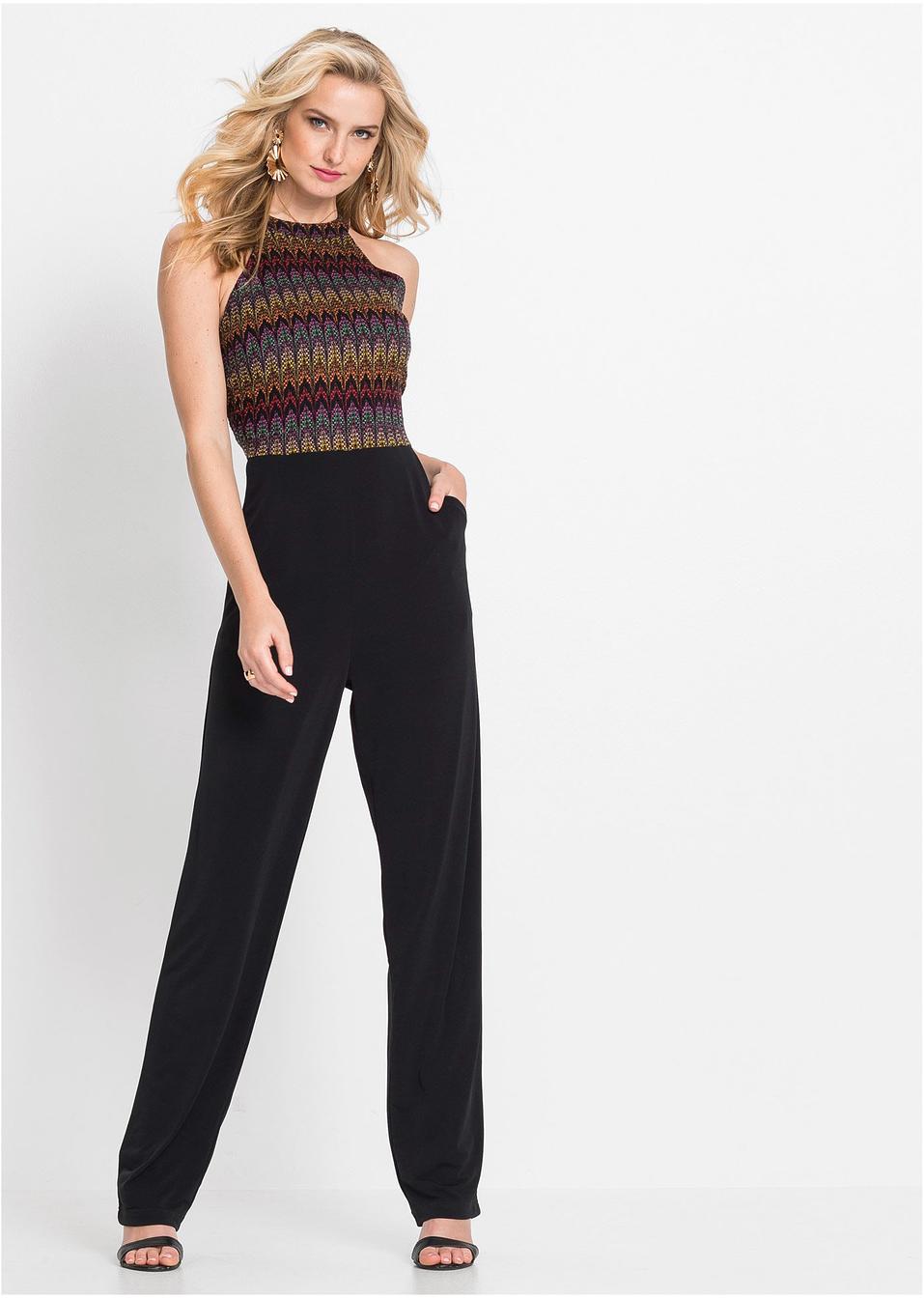 NeckholderJumpsuit mit Spitze schwarz BODYFLIRT boutique online