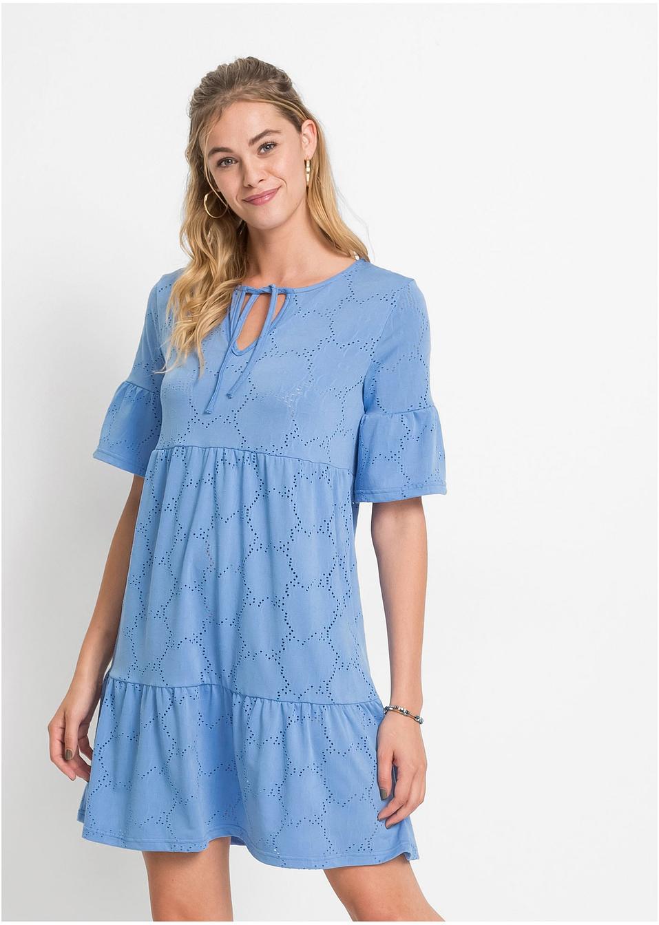 Kleid mit Volant mittelblau - Damen - RAINBOW - bonprix.de