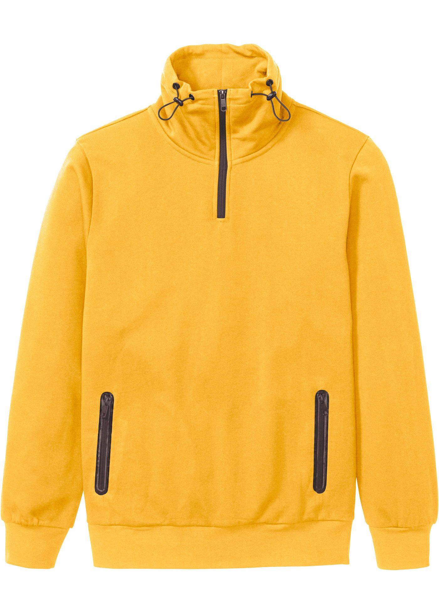 Sweatshirt mit Reißverschlusstaschen langarm  in gelb für Herren von bonprix