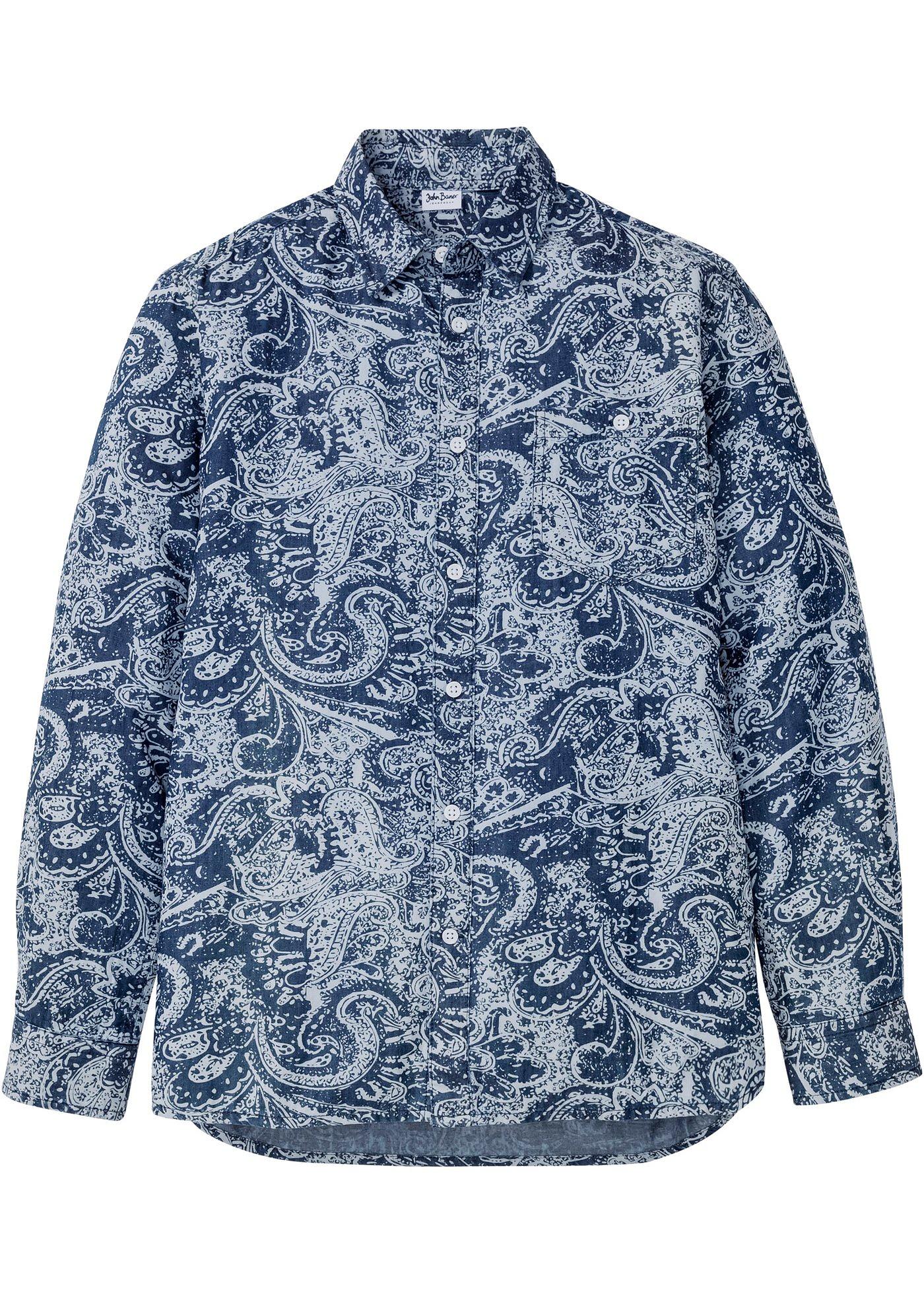 Jeanshemd langarm  in blau für Herren von bonprix