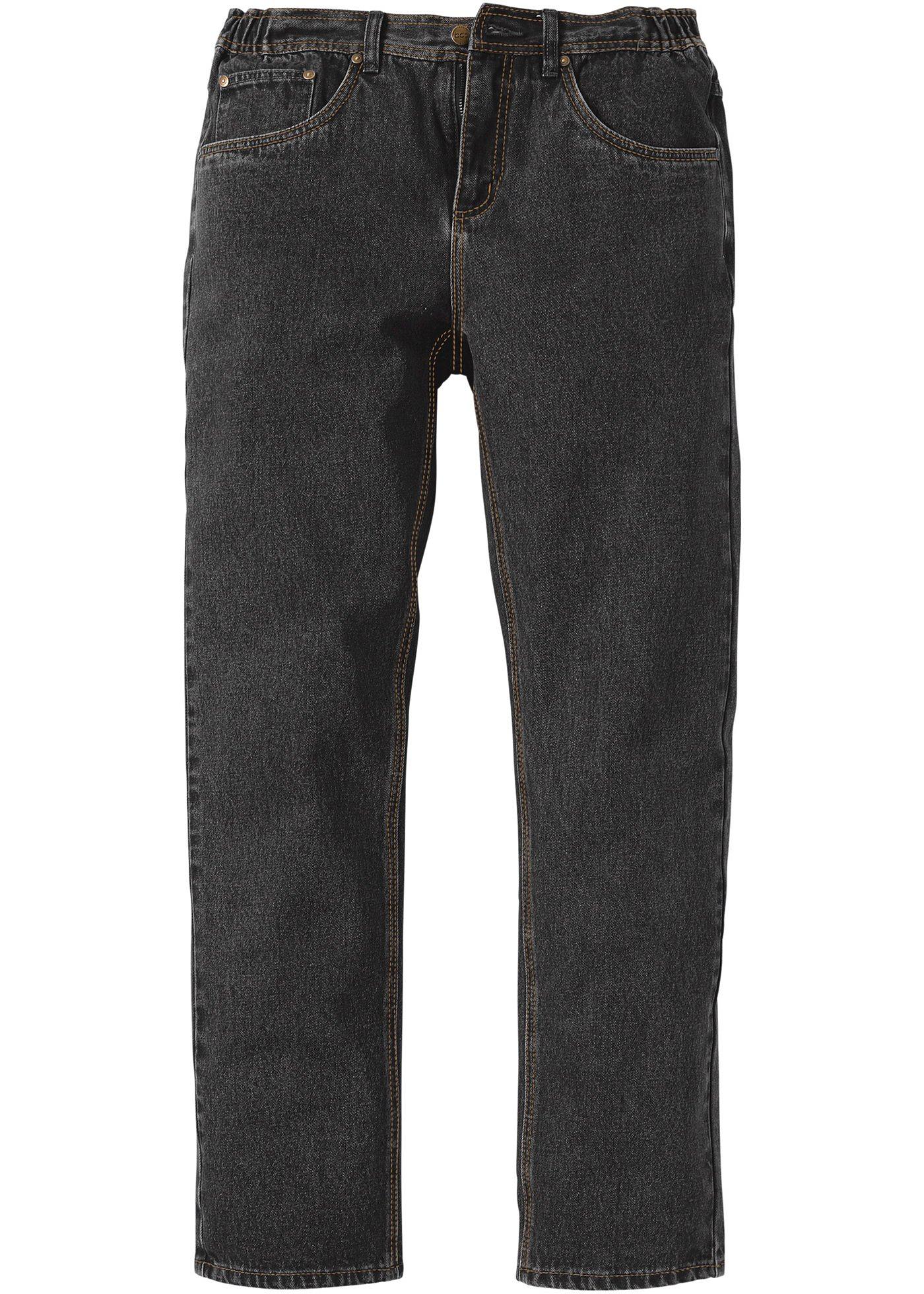 Classic Fit Jeans mit seitlichem Dehnbund, Straight in schwarz für Herren von bonprix