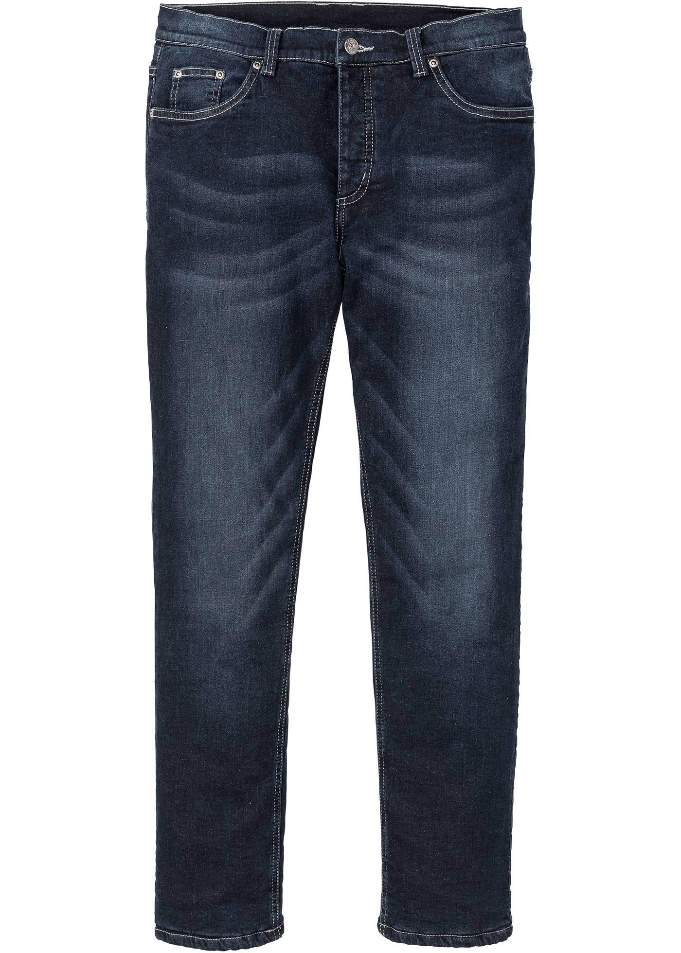 Stretch-Thermojeans mit Fleecefutter Slim Fit Straight in blau für Herren von bonprix