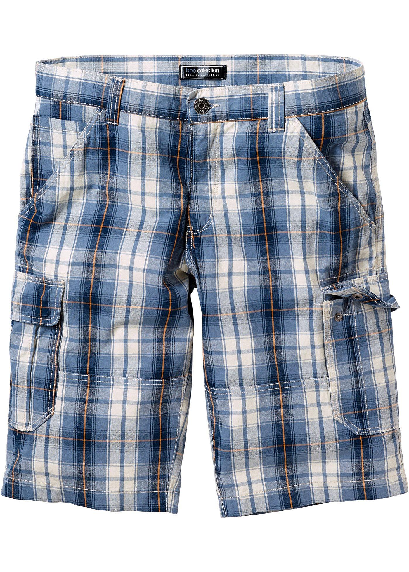 Karobermuda Regular Fit in blau für Herren von bonprix